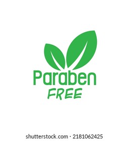 paraben free sign on white background