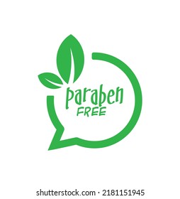 paraben free sign on white background