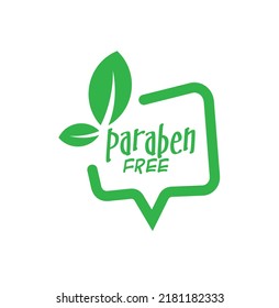 paraben free sign on white background