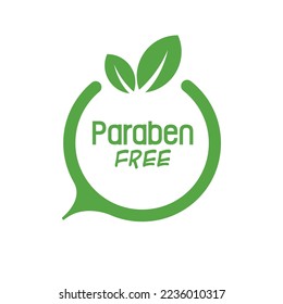 paraben free sign on white background