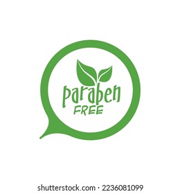 paraben free sign on white background