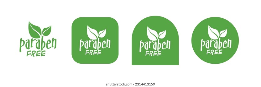 paraben free sign on white background