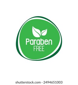 paraben free sign on white background