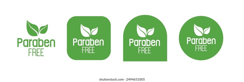 paraben free sign on white background