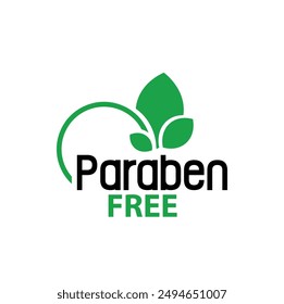 paraben free sign on white background