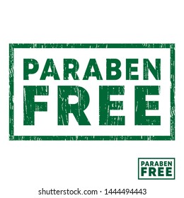 Paraben free stamp with grunge texture and clear design. Vector illustration.