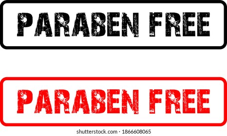 paraben free stamp and inscription