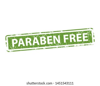 Paraben free stamp vector texture. Rubber cliche imprint. Web or print design element for sign, sticker, label