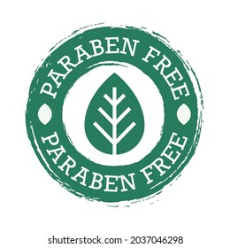 Paraben free vector cosmetic label for natural ingredients, eco friendly, skincare health safe product no paraben. 10 eps