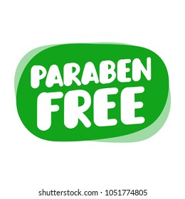 Paraben free. Vector icon, badge illustration on white background.