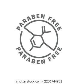 Paraben free vector icon. Ingredients label badge, no parabens.