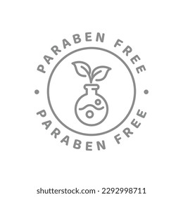 Paraben free vector icon. Ingredients label badge, no parabens.