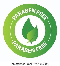 paraben free vector icon with leaves. green colored vector icon