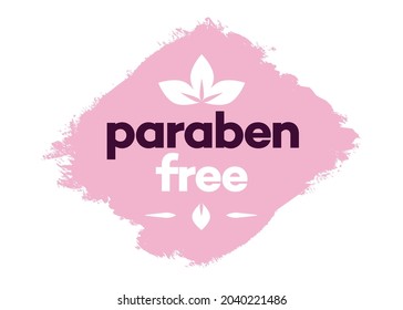 Paraben free vector label isolated on background for natural ingredients, eco friendly, cosmetic skincare health safe product no paraben. 10 eps