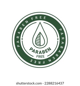 Paraben free vector logo isolated on white background. Vector label safe product with no paraben.