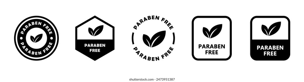 Paraben Free - vector signs for product packaging label.