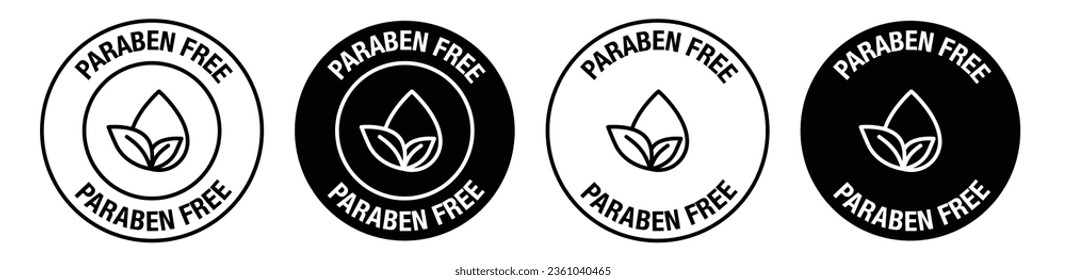 Paraben Free vector symbol in black color