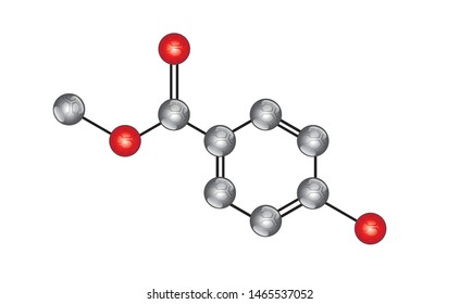 Paraben molecule vector skeletal chemical formula. Organic ingredient label, cosmetic bio sticker, eco herbal emblem. Health safe product with no paraben.