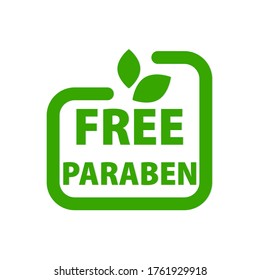 paraben sign, free icon, logo. flat minimalistic vector illustration on a white background