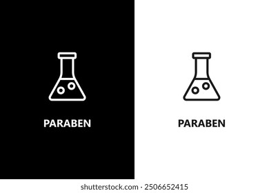 Paraben sign or symbol. Paraben package stamp or label. Organic food and cosmetics products. Vector icon