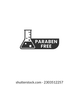 Parabens free label vector or paraben free mark vector isolated in flat style. Paraben free label for product packaging design element. Simple Parabens free mark isolated.