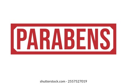 PARABENS Red rubber stamp on white background. PARABENS stamp sign. PARABENS stamp.