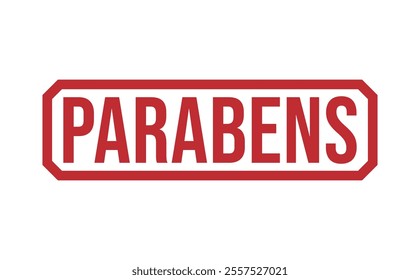 PARABENS Red rubber stamp on white background. PARABENS stamp sign. PARABENS stamp.