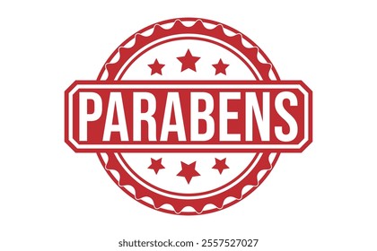 PARABENS red rubber stamp vector design.