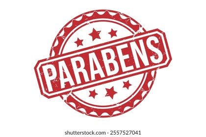 PARABENS red rubber stamp vector design.