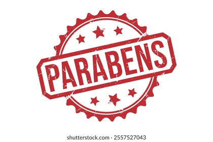 PARABENS red rubber stamp vector design.