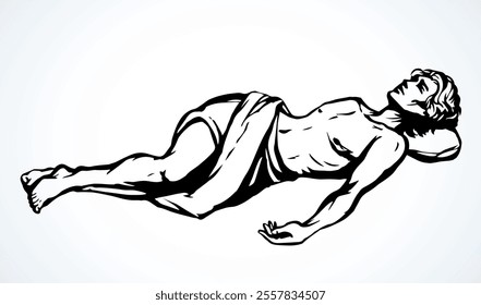 The parable of the good Samaritan. Vector drawing