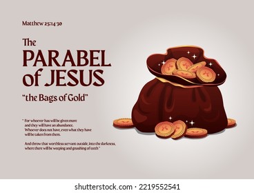 Parable of Jesus Christ about the bags of gold bible story svg