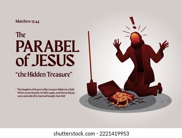 Parable of Jesus Christ about the hidden treasure bible story svg