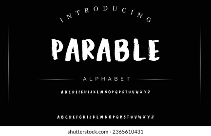 Parable Sport Modern Italic Alphabet Font. Typography urban style fonts for technology, digital, movie logo design. vector illustration