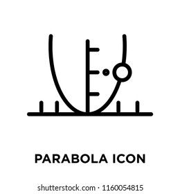 Parabola icon vector isolated on white background, Parabola transparent sign , line and outline elements in linear style