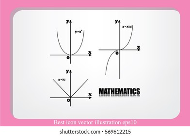 parabola mathematics vector illustration eps10. Isolated badge for website or app 
