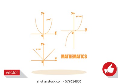 parabola mathematics vector illustration eps10. Isolated badge for website or app .
