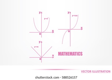 parabola mathematics vector illustration eps10. Isolated badge for website or app 