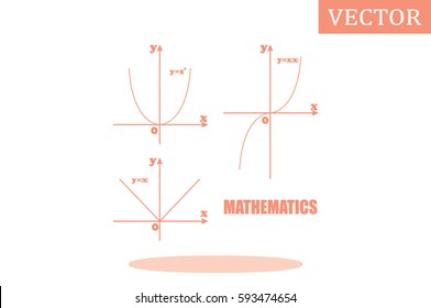 parabola mathematics vector illustration eps10. Isolated badge for website or app .