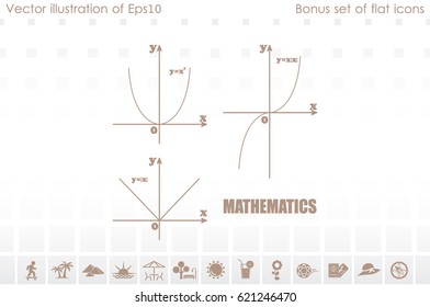 parabola mathematics vector illustration eps10. Isolated badge for website or app 