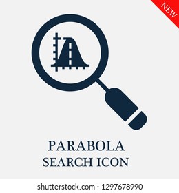Parabola search icon. Editable Parabola search icon for web or mobile.