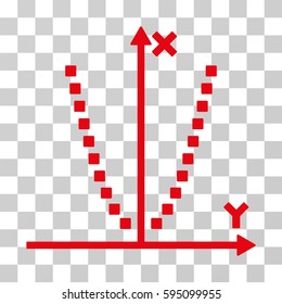 Parabole Plot icon. Vector illustration style is flat iconic symbol, red color, transparent background. Designed for web and software interfaces.