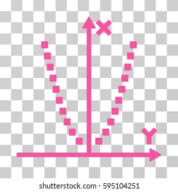 Parabole Plot icon. Vector illustration style is flat iconic symbol, pink color, transparent background. Designed for web and software interfaces.