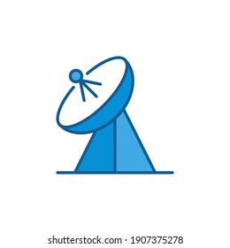 Parabolic Antenna concept vector blue icon or design element
