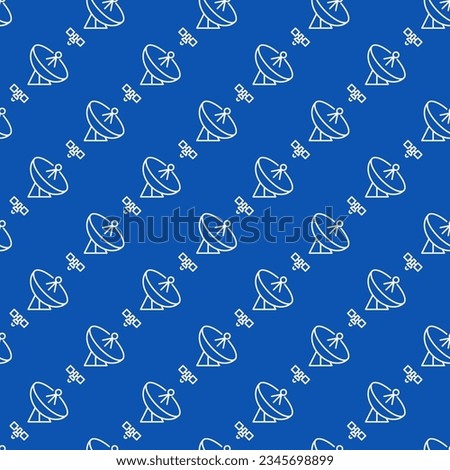 Parabolic antenna dish and Satellite vector concept seamless pattern in outline style