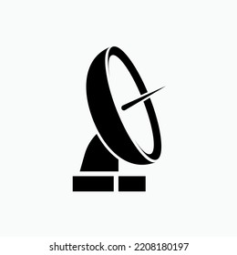 Parabolic Antenna Icon. Network, Broadcast Element Symbol - Vector.