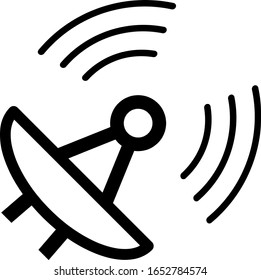 Icono vector aislado de antena parabólica.
