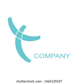 parabolic antenna logo. solid color monochrome logo concept. light blue.