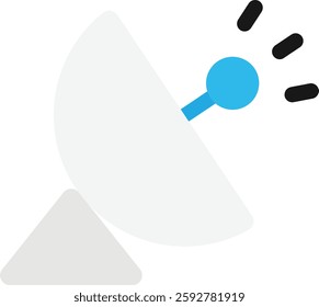Parabolic Antenna Radar Icon Vector Flat Illustration