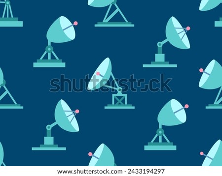 Parabolic antenna seamless pattern. Radio telescope. Satellite dish. Satellite antenna various types. Satellite connection. Design for print, banners and advertising. Vector illustration
